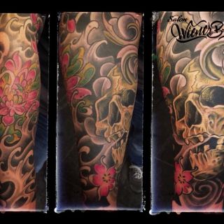 JapaneseSleeve_Skull_Flowers